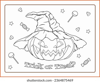Coloring page halloween vector illustration black stock vector royalty free