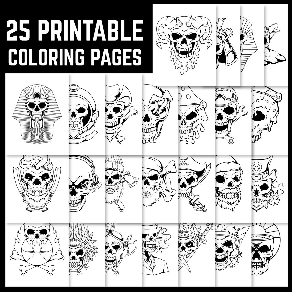 Skull spooky vibes halloween coloring pages fun octobe