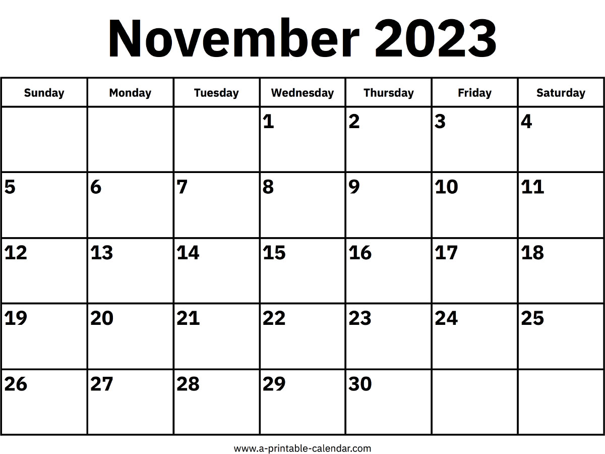 November calendar