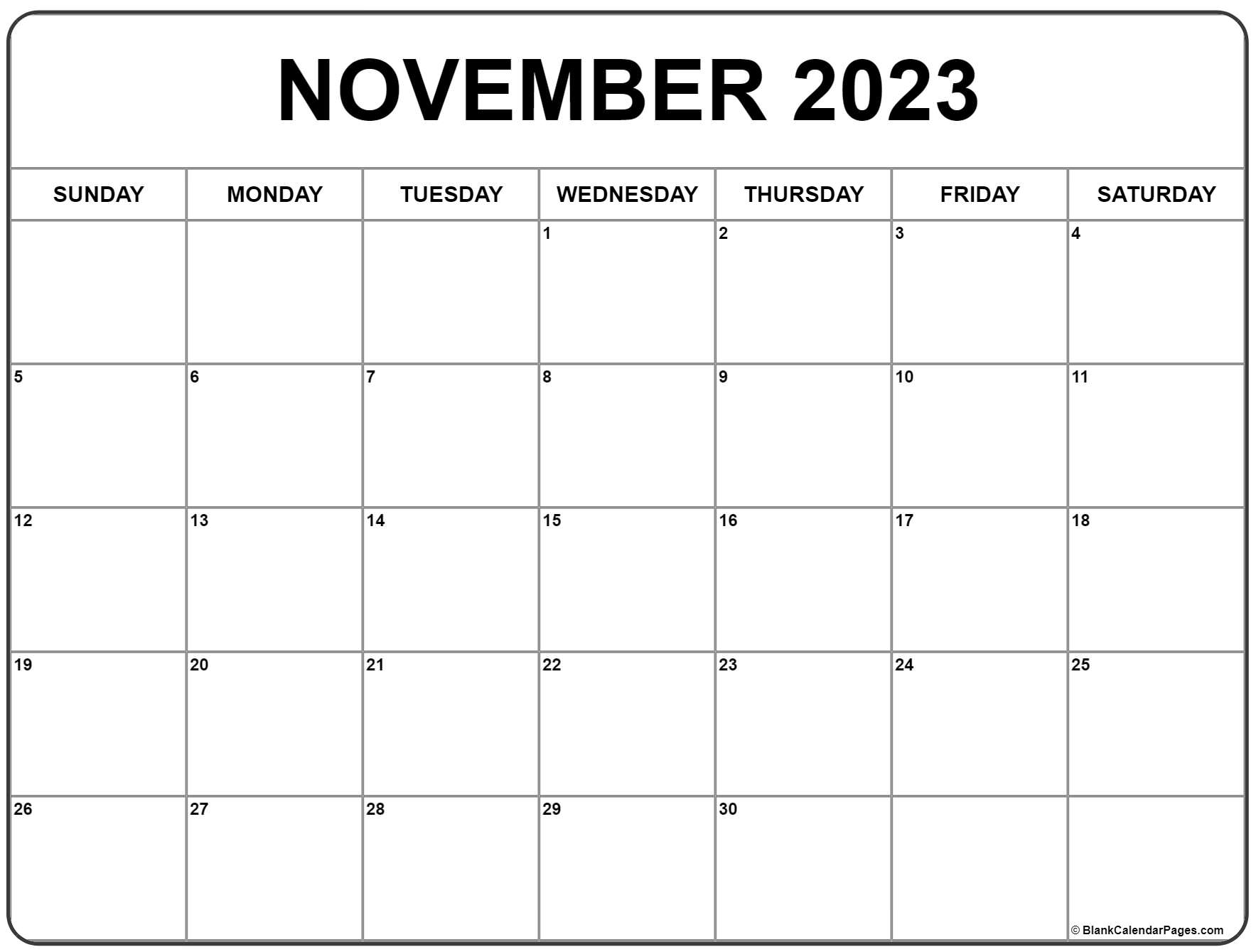 November calendar free printable calendar