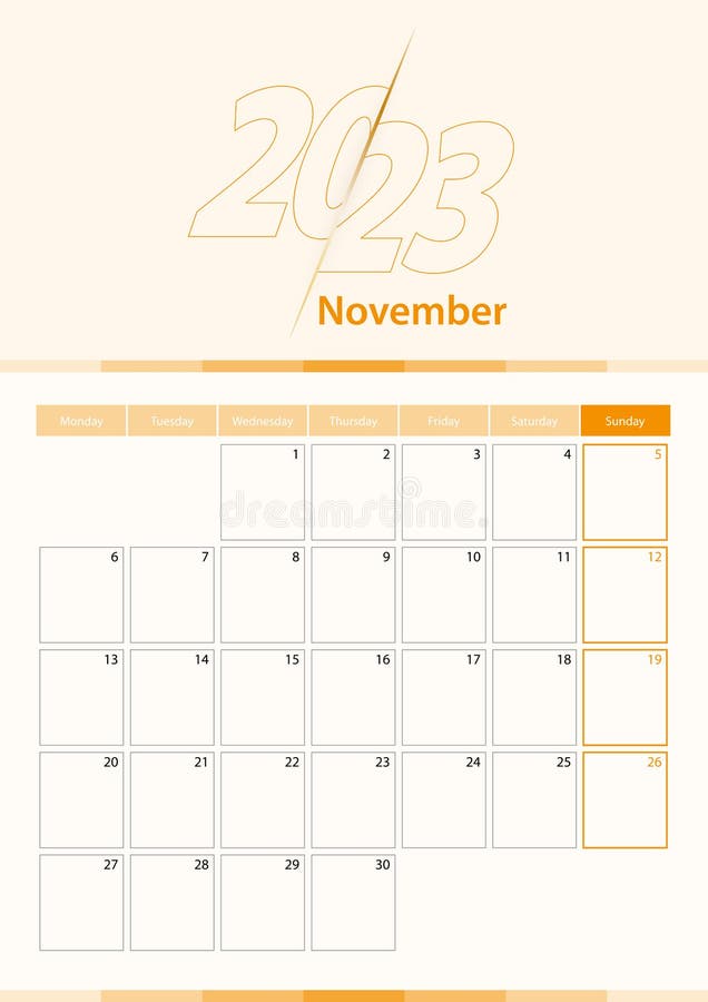 Modern vector vertical calendar sheet for october planner in english stock vector