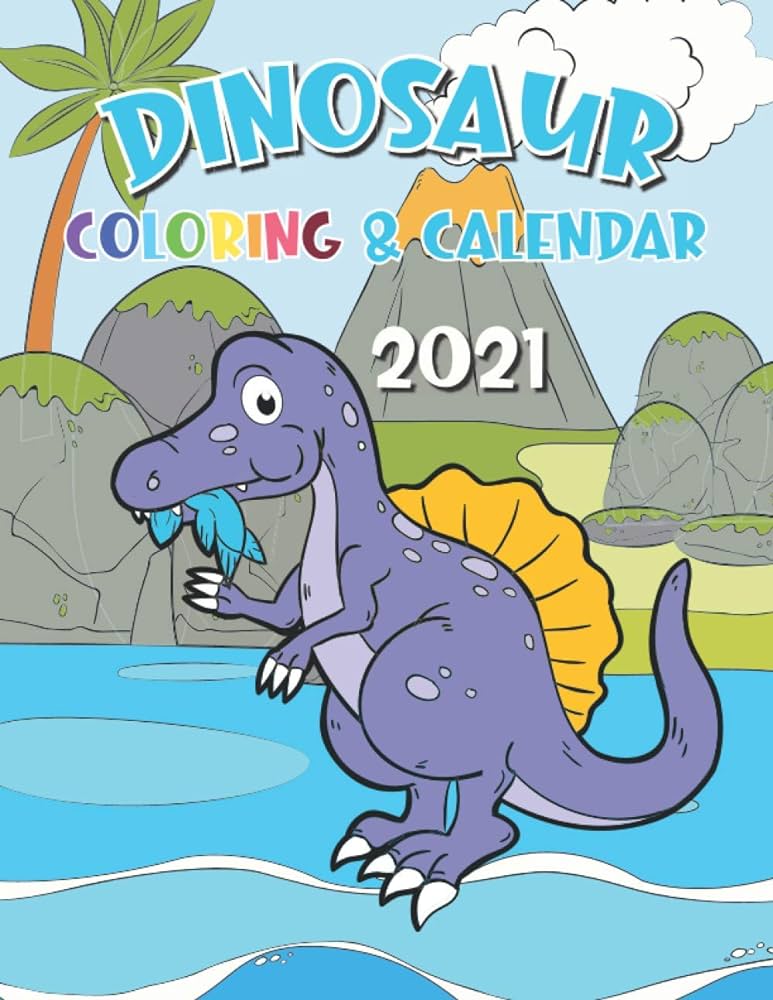 Dinosaur coloring calendar month by losenso dudex