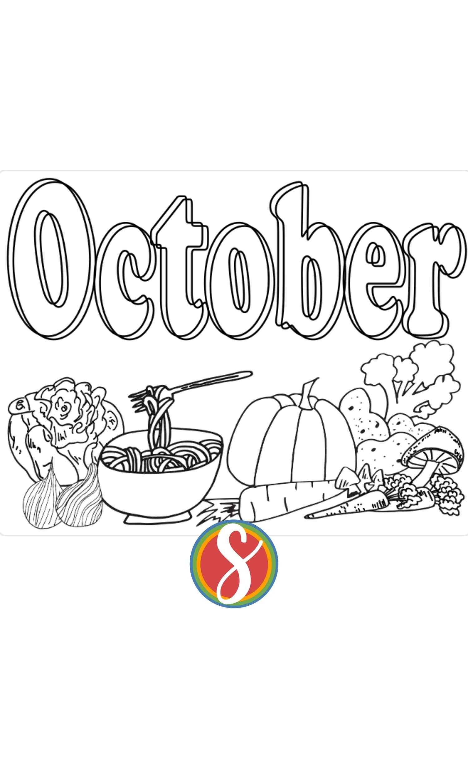 Free october coloring pages â stevie doodles