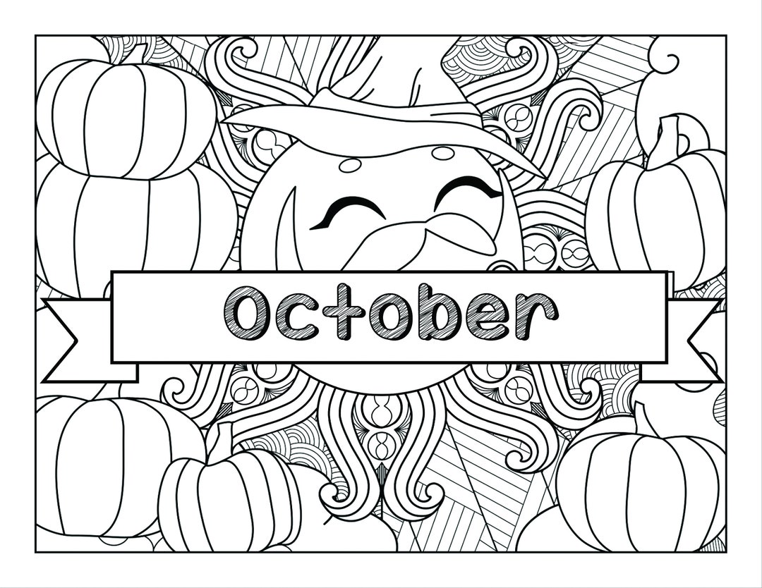 October digital coloring pages