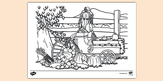 Free october colouring page ks resources