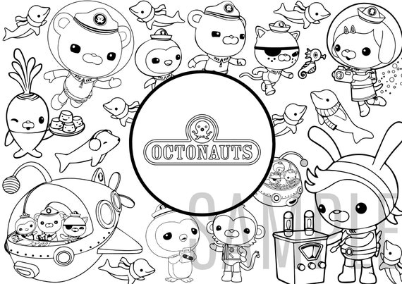 Octonauts kids happy birthday digital personalisable placemat childrens party bag filler printable colouring pages digital decorations