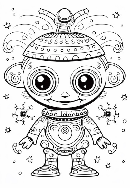 Page hand drawn kawaii coloring pictures