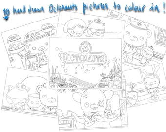 Instant download hand drawn octonauts illustrations for colouring in instant download