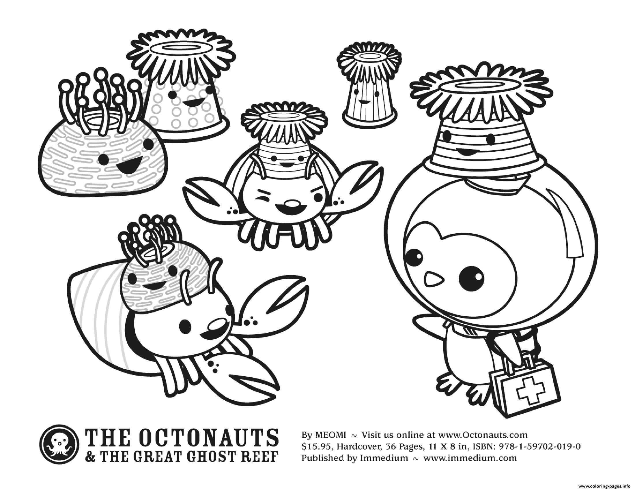 Anemone hat party octonauts coloring page printable