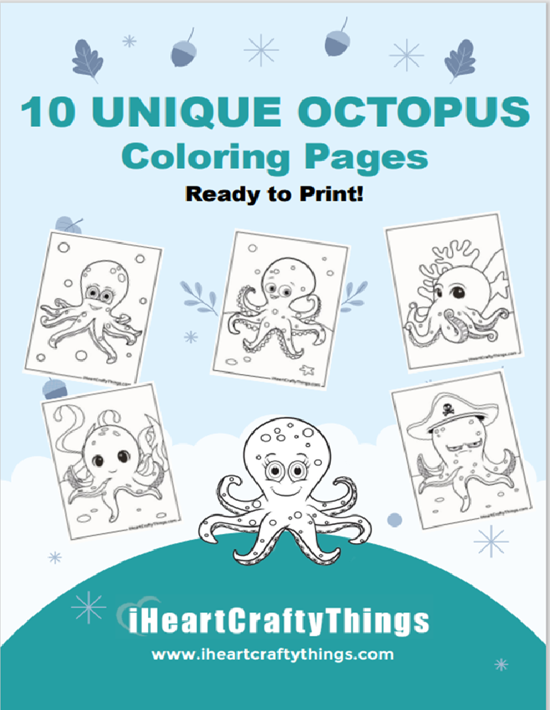 Cute octopus coloring pages â i heart crafty things
