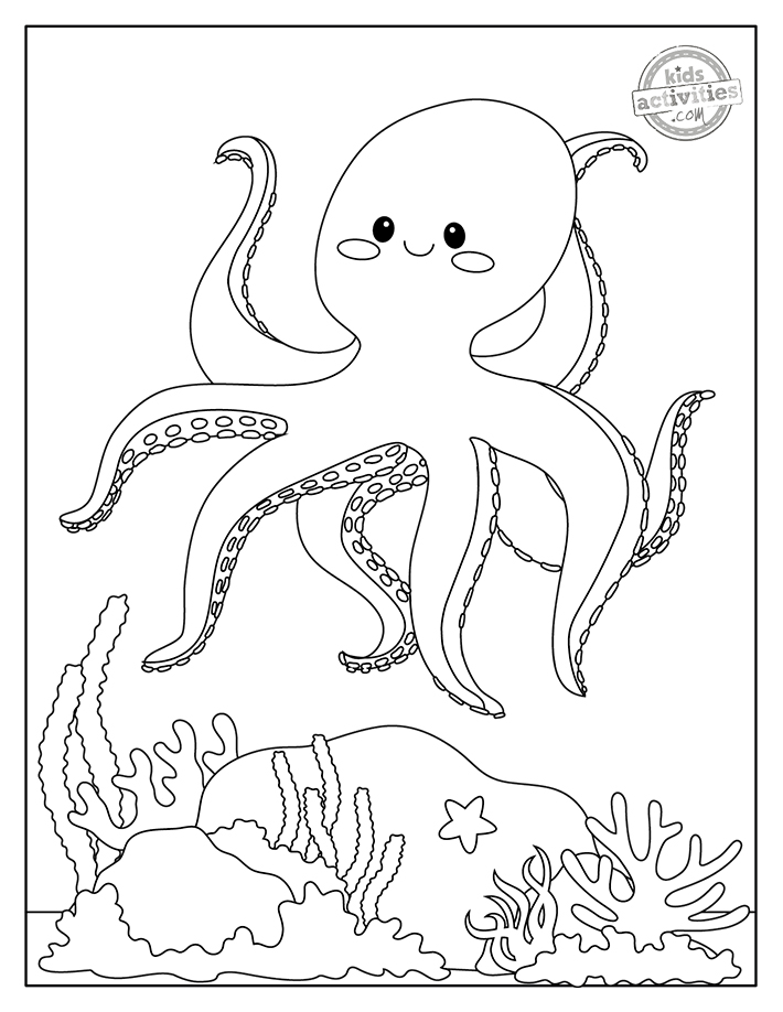 Adorable octopus coloring pages for kids kids activities blog