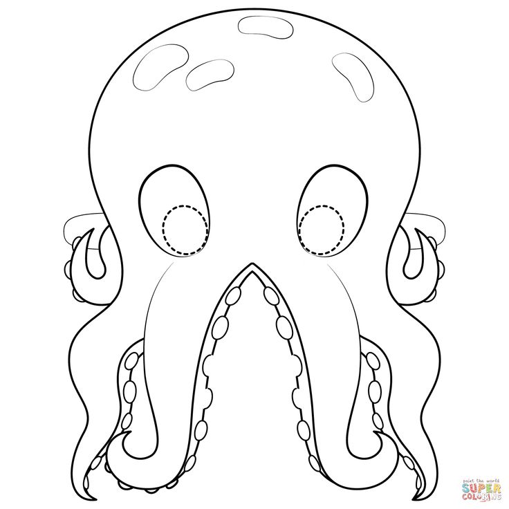 Octopus mask coloring page free printable coloring pages free printable coloring pages animal masks for kids free printable coloring