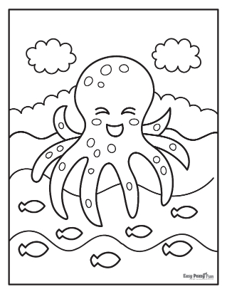 Octopus coloring pages
