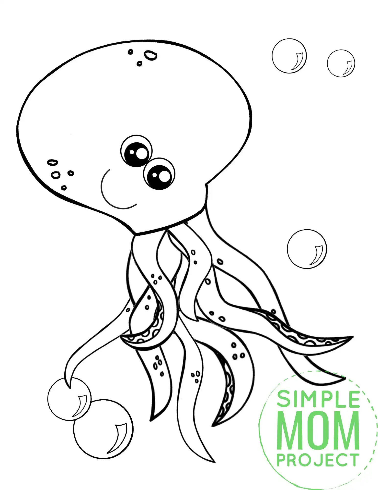 Free printable octopus coloring page â simple mom project