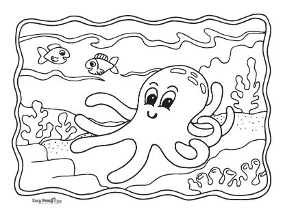 Octopus coloring pages