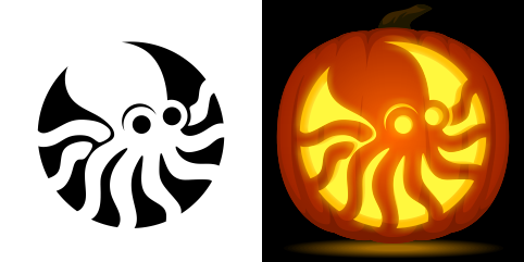 Free octopus pumpkin stencil