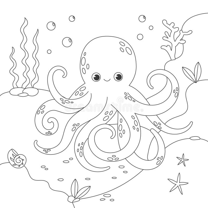Colouring octopus stock illustrations â colouring octopus stock illustrations vectors clipart