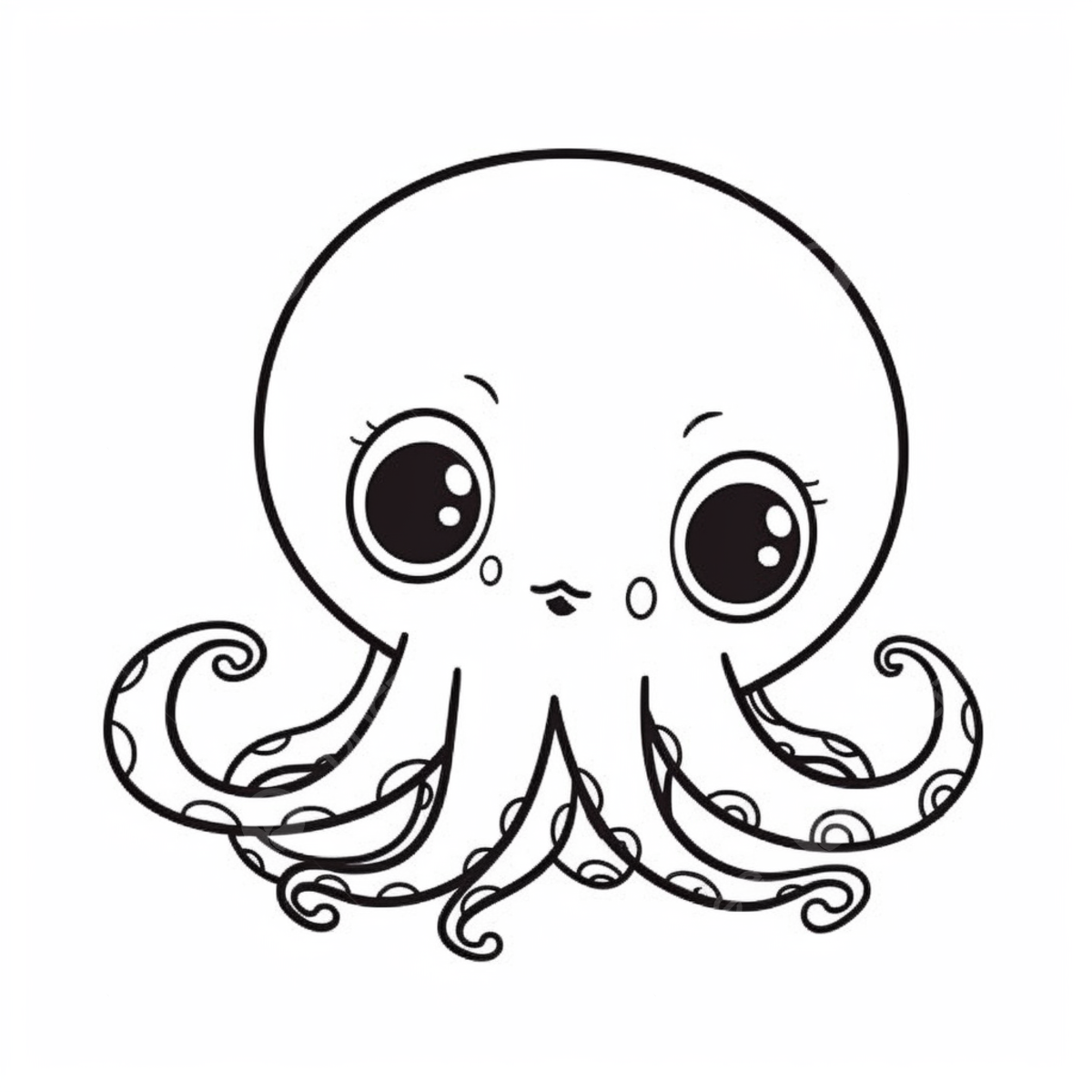 An octopus coloring page with big eyes octopus drawing eyes drawing ring drawing png transparent image and clipart for free download