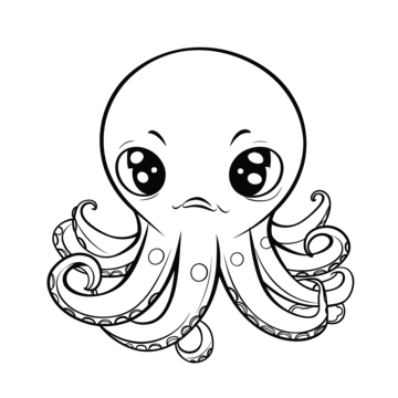 Octopus coloring vector art png images free download on