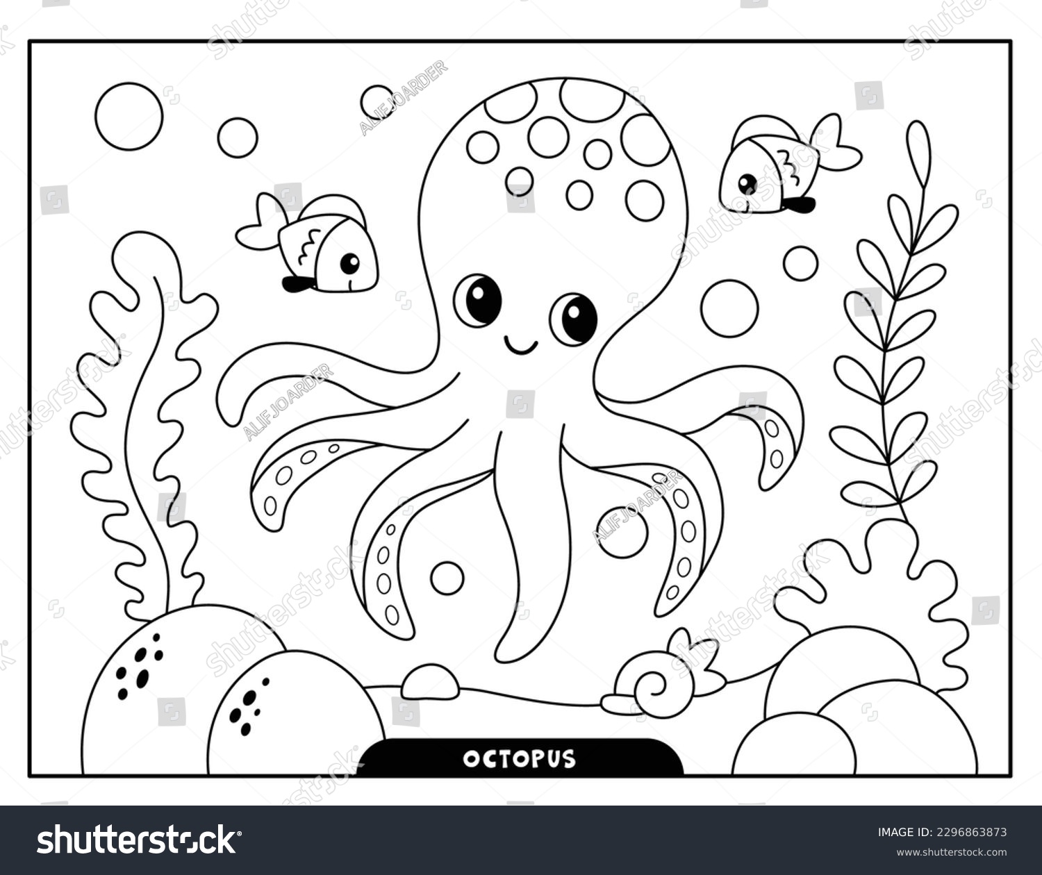 Octopus coloring page images stock photos d objects vectors