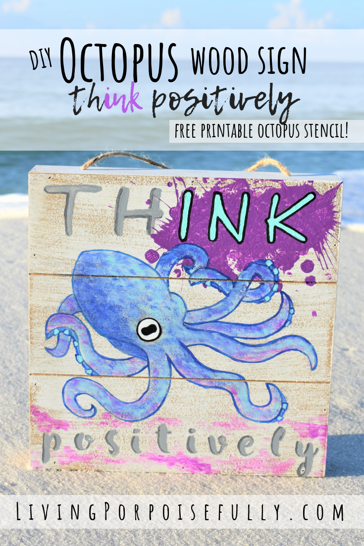 Diy inspirational octopus ink wood sign stencil coloring page