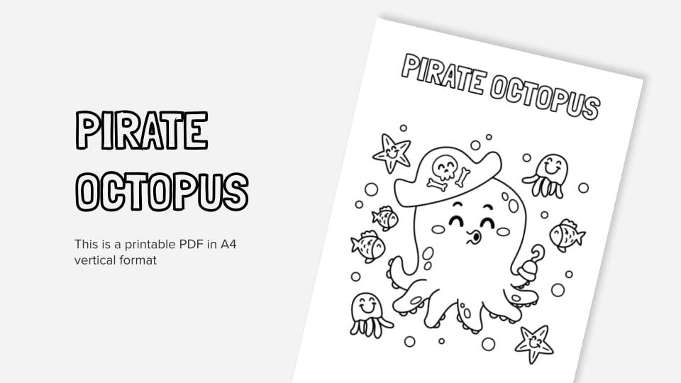 Printable coloring worksheets with octopuses in pdf