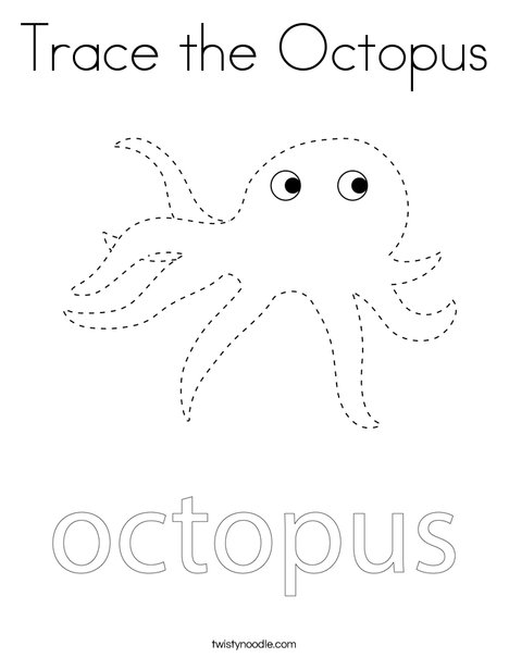 Trace the octopus coloring page