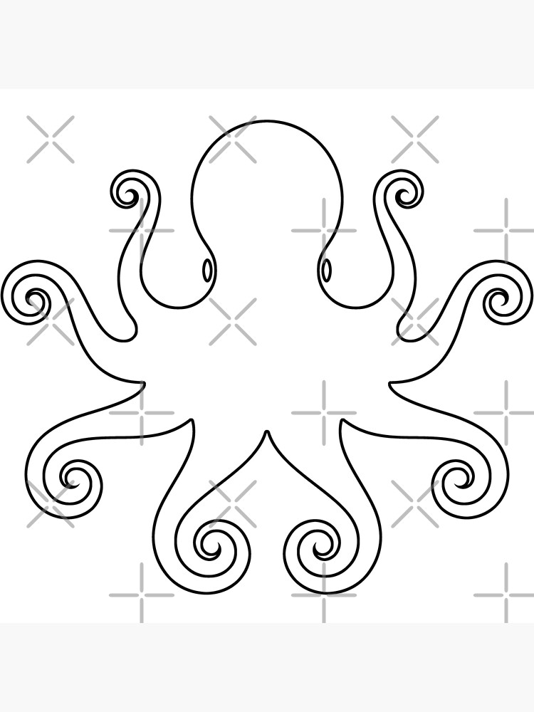 Plain octopus stencil photographic print for sale by stencilgifts