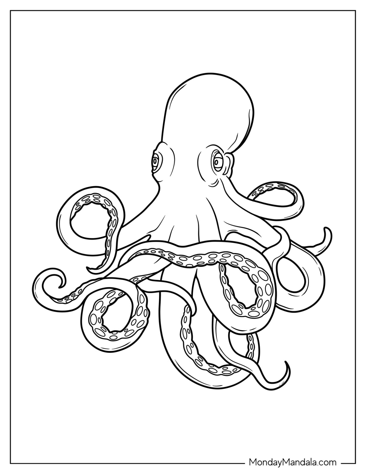 Octopus coloring pages free pdf printables