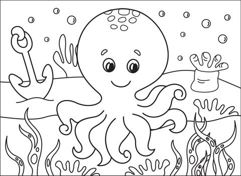 Octopus coloring page free printable coloring pages