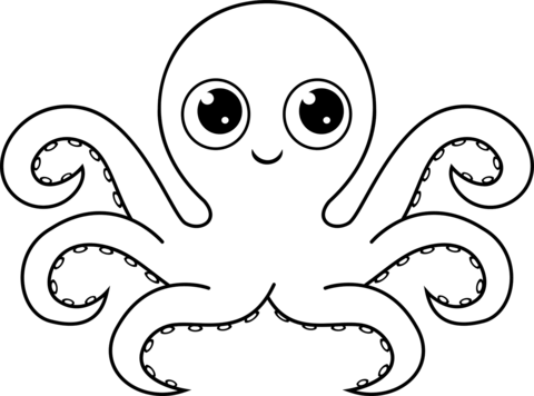 Cute octopus coloring page free printable coloring pages
