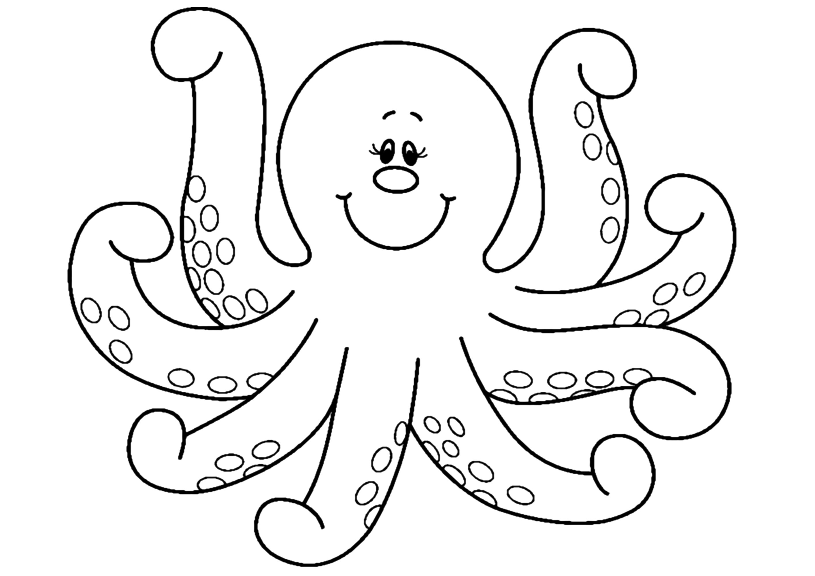 Octopuses free to color for children