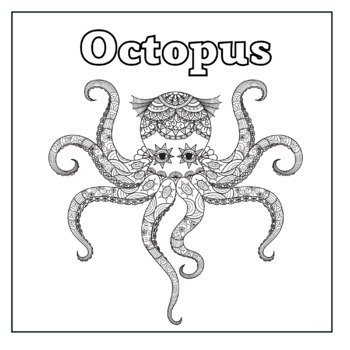 Octopus coloring page is a printable illustration for kids by contentcaptain