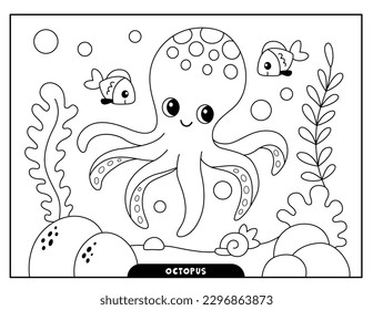Octopus colouring over royalty