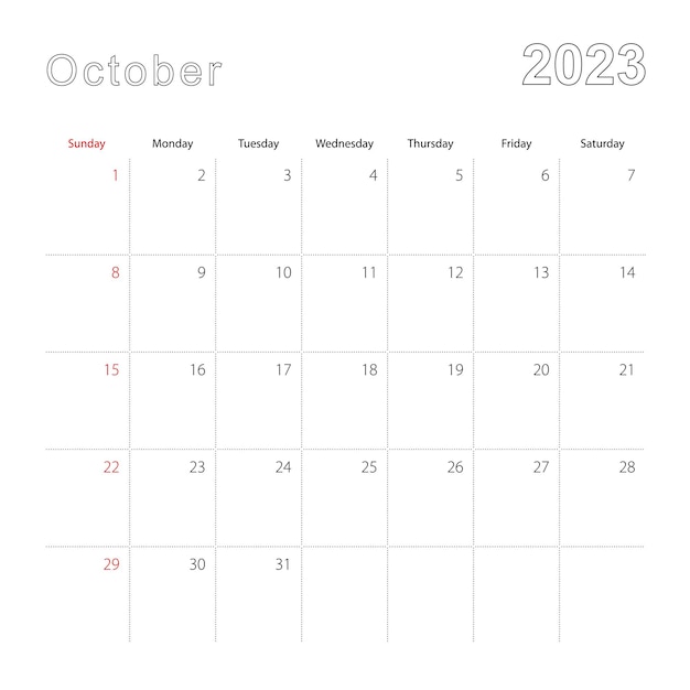 Imãgen de calendario octubre