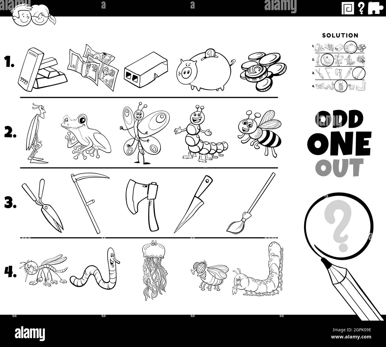 Odd one out black and white stock photos images