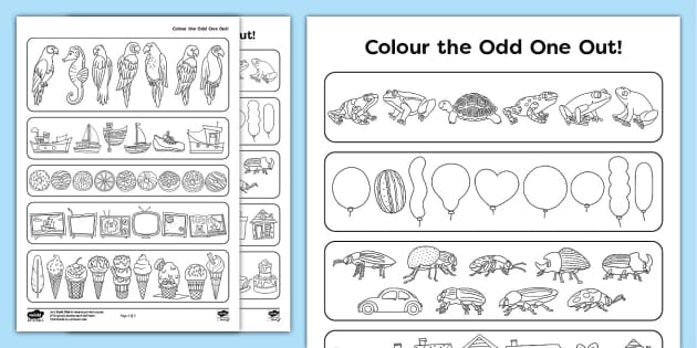 Colour the odd one out exercises originals
