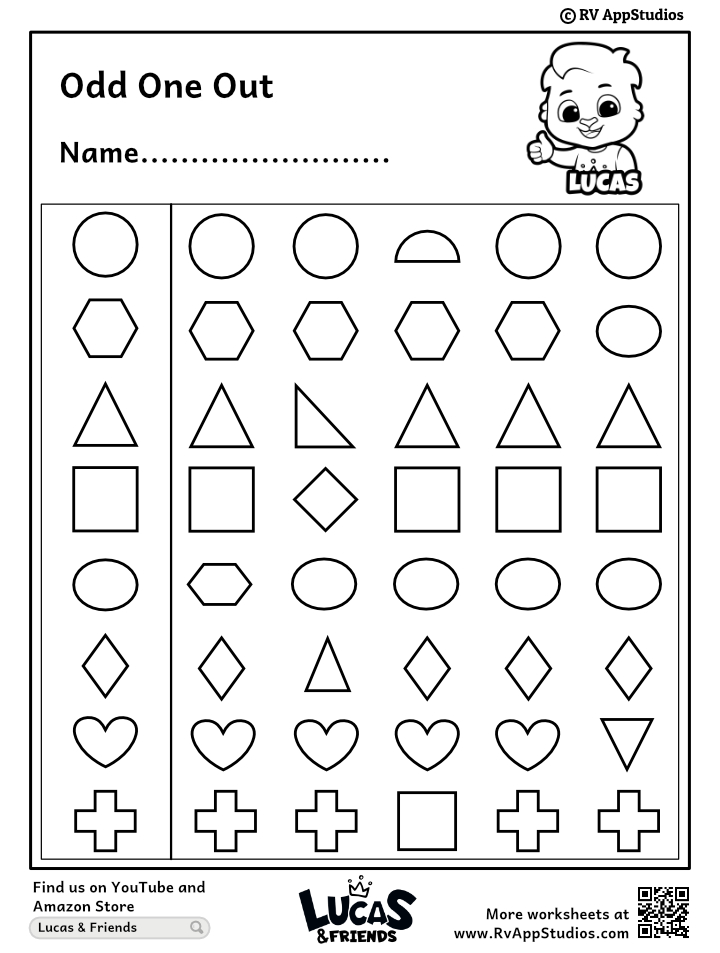 Free printable odd one out worksheets
