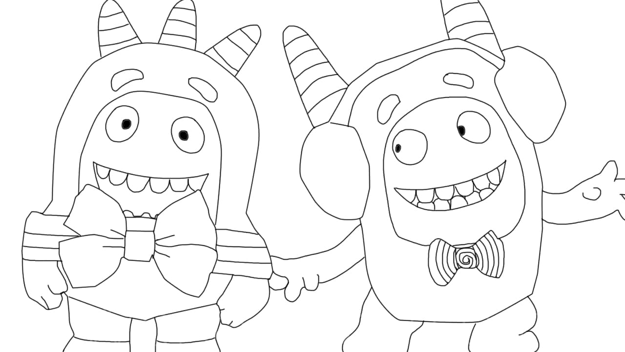 Oddbods party coloring page
