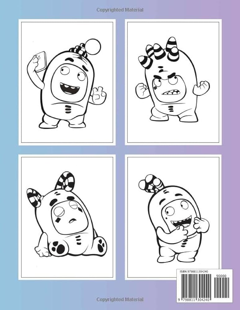 Oddbods coloring book oddbods coloring pages for boys girls kids ages