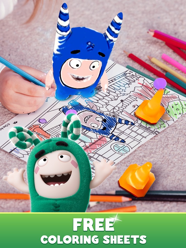 Oddbods live coloring ar app storessa