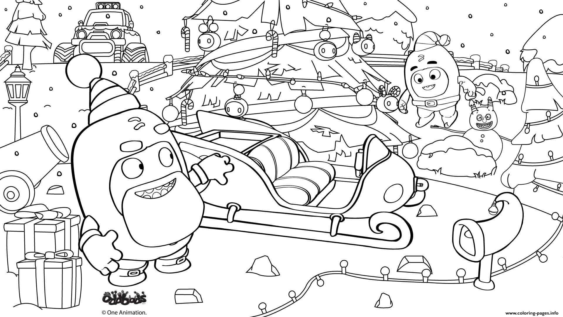 Print oddbods santa claus christmas coloring pages coloring pages spider coloring page free printable coloring pages