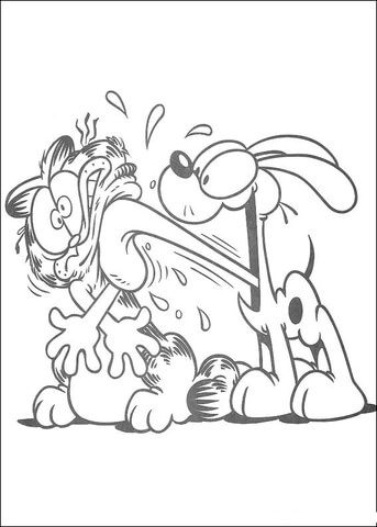Oddie loves garfield coloring page free printable coloring pages