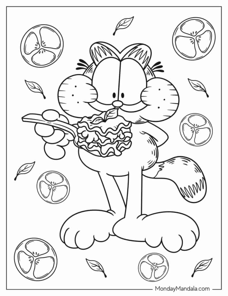 Garfield coloring pages free pdf printables