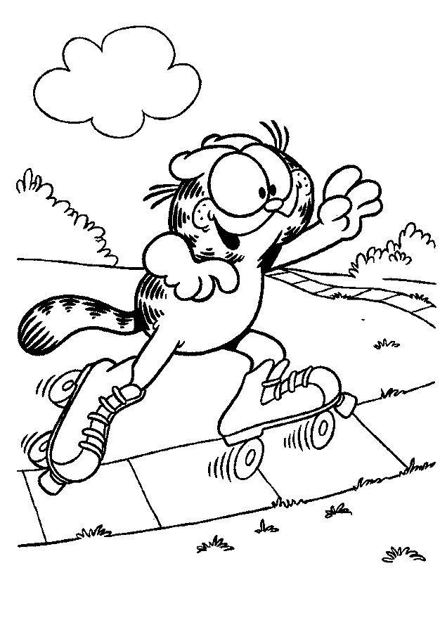 Kids under garfield coloring pages
