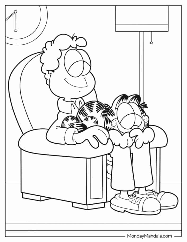 Garfield coloring pages free pdf printables