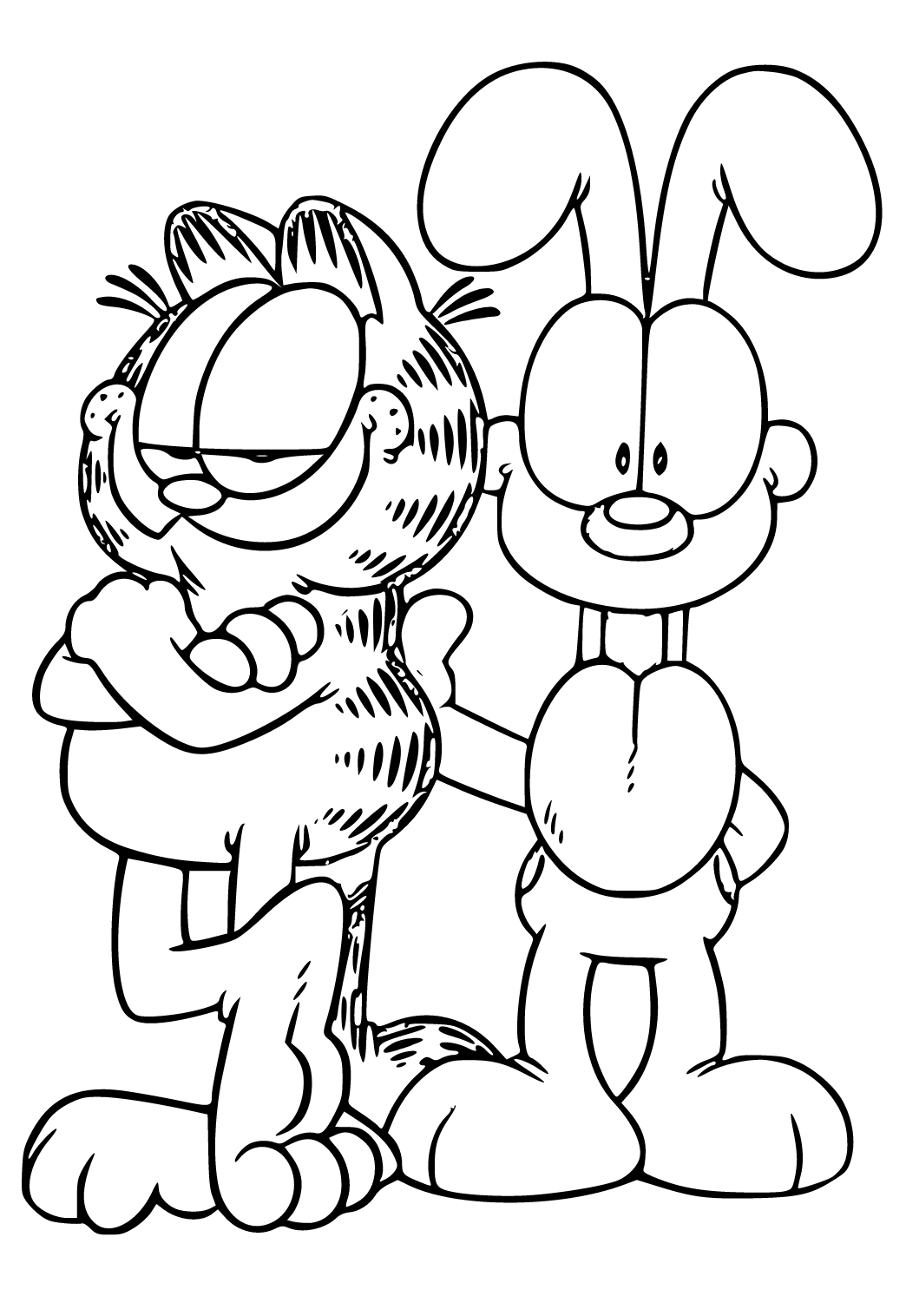 Free printable garfield friends coloring page for adults and kids
