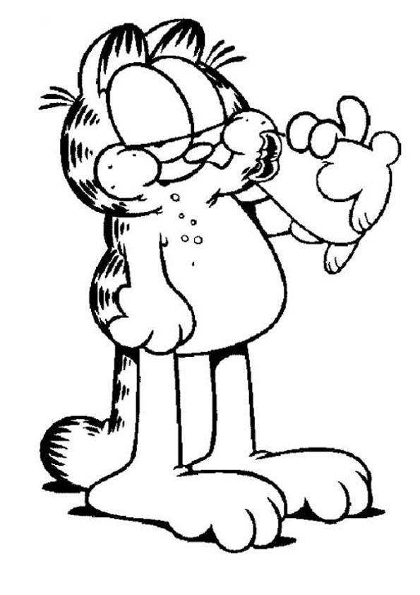 Coloring pages garfield eating odie coloring page