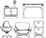 Furniture coloring pages free coloring pages