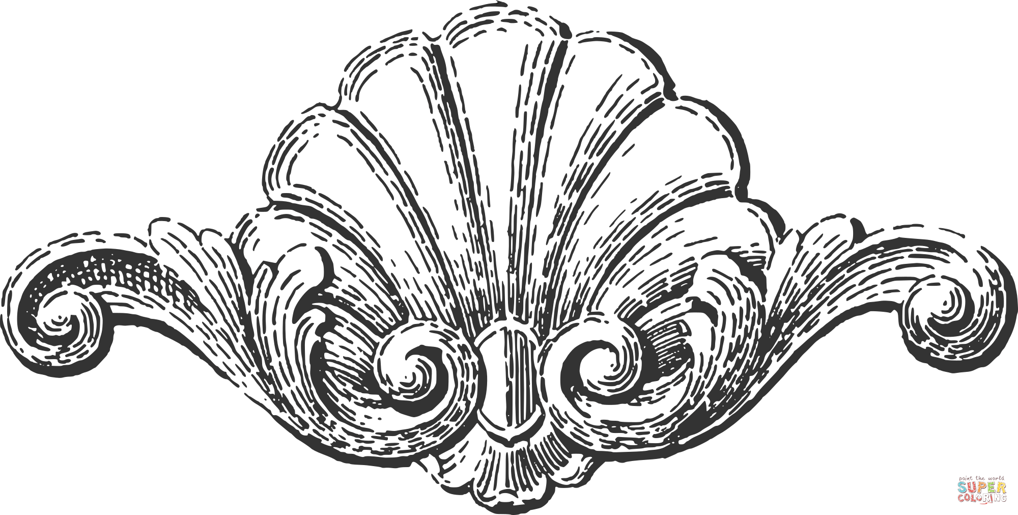 Vintage antique furniture decoupage ornament coloring page free printable coloring pages